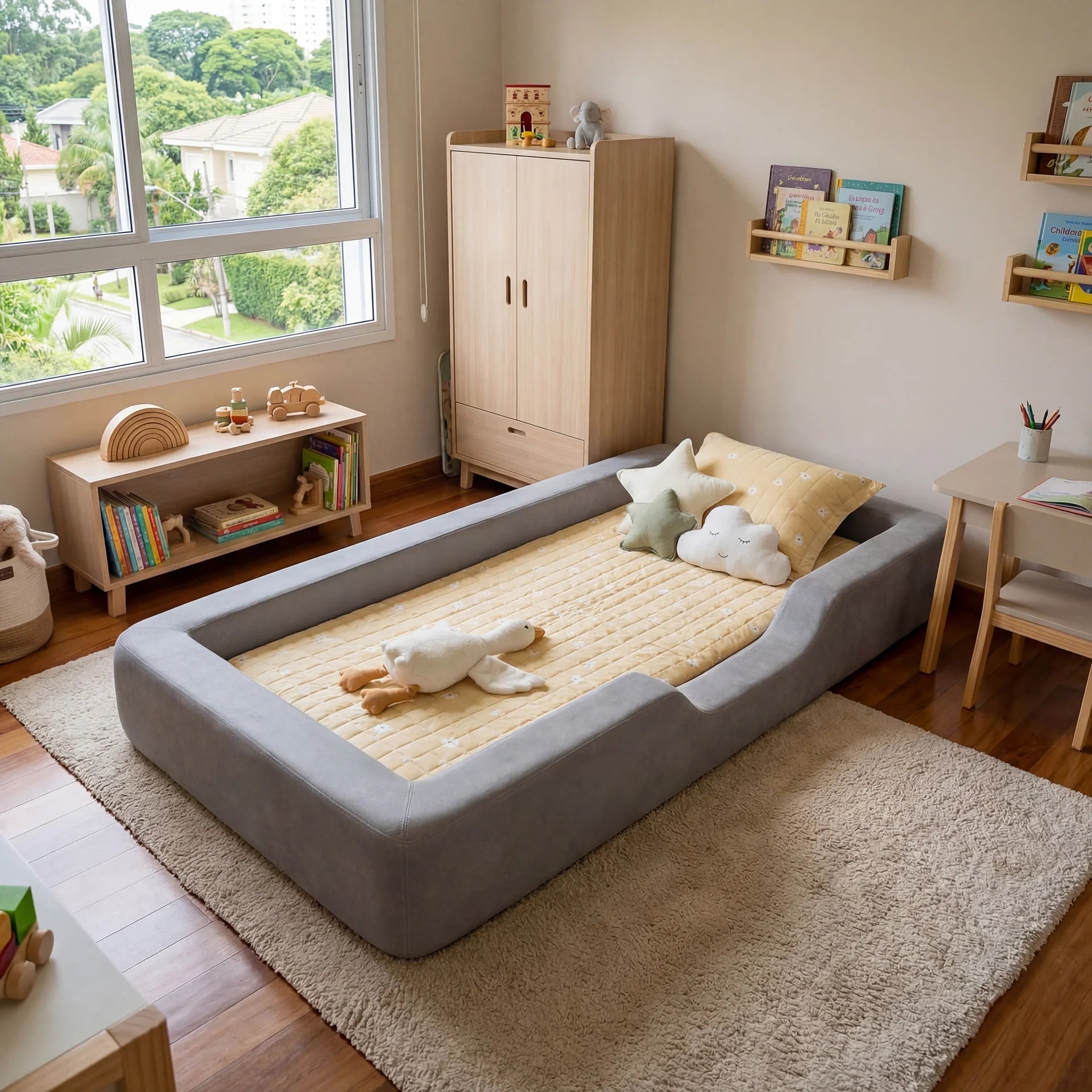 Cama Montessoriana Light - Cinza | Little Duck
