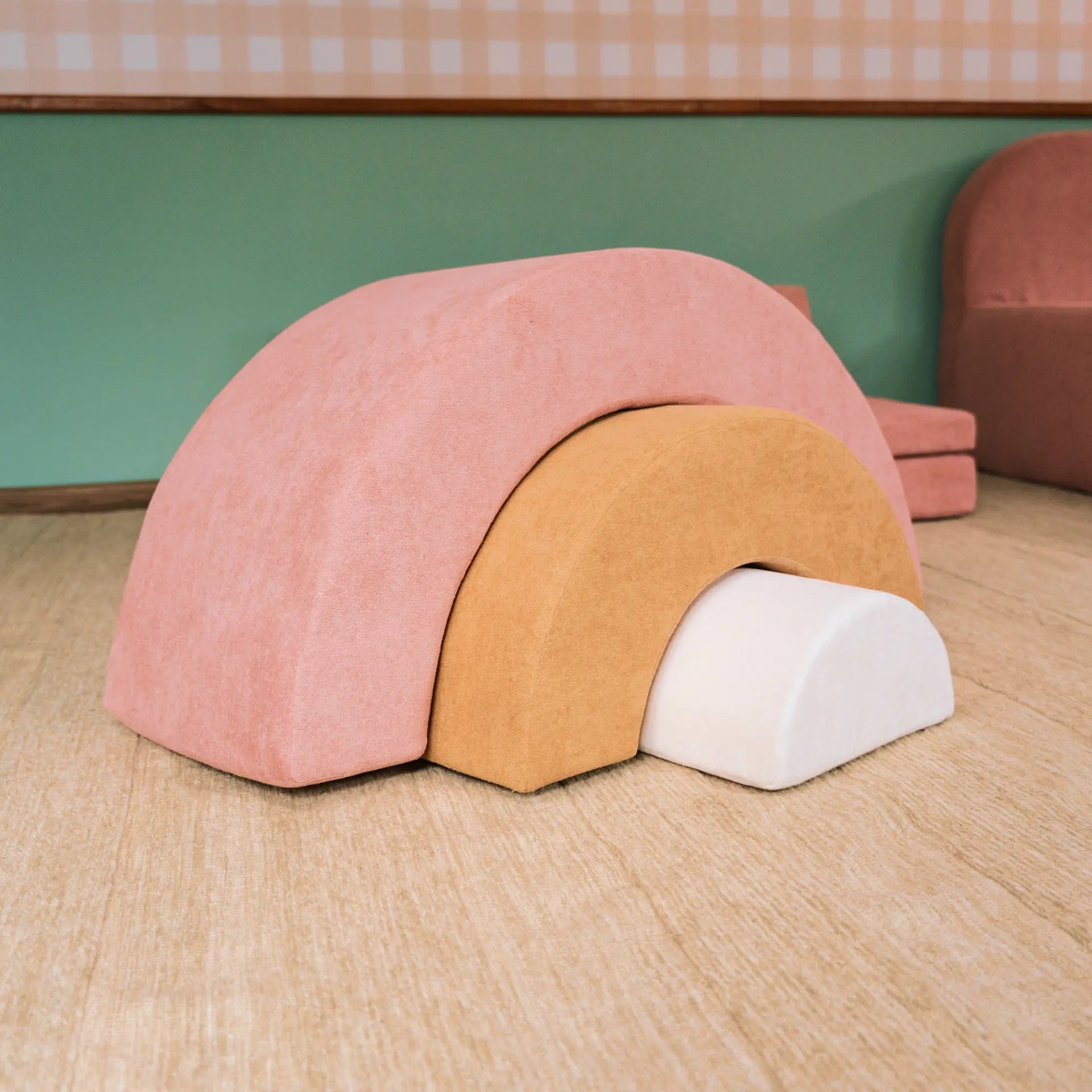 Play Arco-Íris Verde | Rosa | Linho - Little Duck