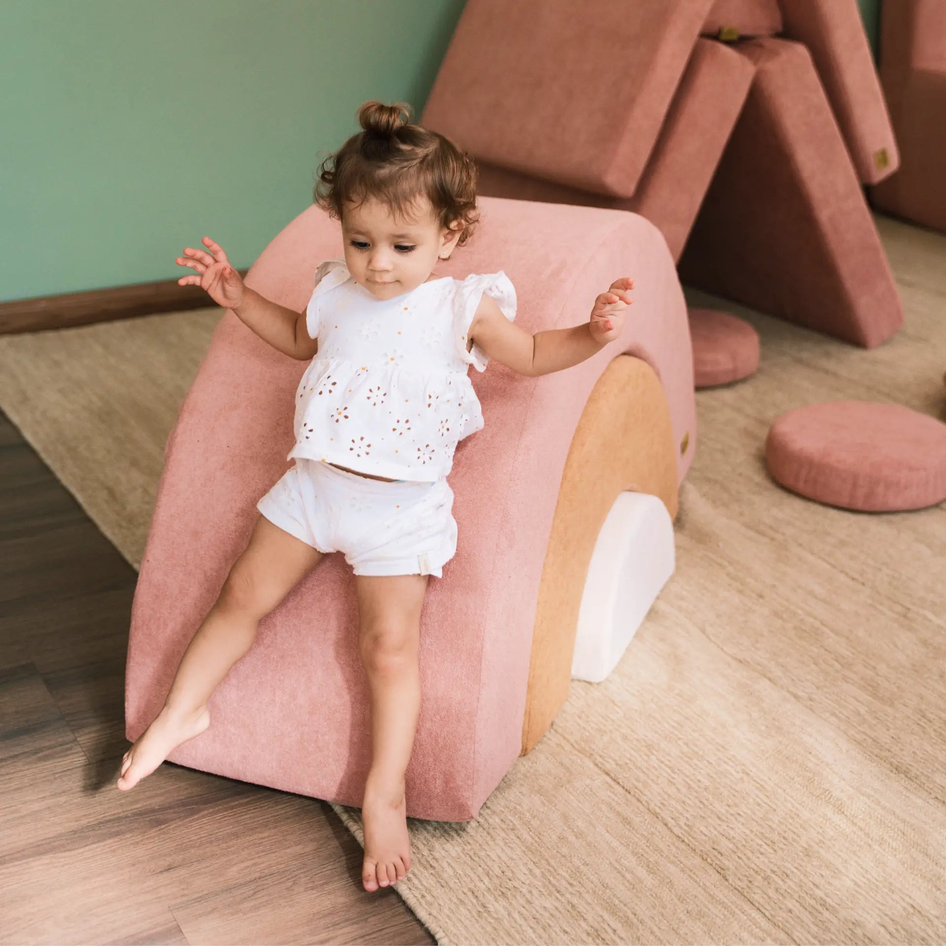 Play Arco-Íris Verde Claro | Mostarda| Linho - Little Duck